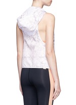 Back View -Click To Enlarge 'White Palm' print hooded run vest