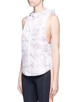 Front View -Click To Enlarge 'White Palm' print hooded run vest