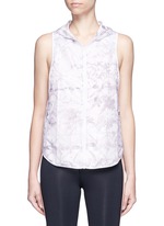 Main View -Click To Enlarge 'White Palm' print hooded run vest
