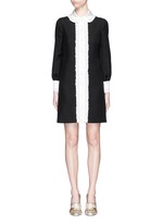 Main View -Click To Enlarge Ruffle trim wool-silk cady shirt dress