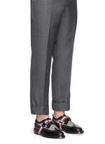 Figure View -Click To Enlarge Glen plaid and leather longwing Derbies