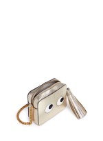 Detail View -Click To Enlarge 'Eyes' embossed metallic leather crossbody bag
