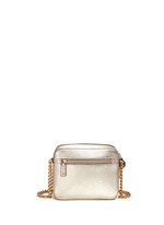 Back View -Click To Enlarge 'Eyes' embossed metallic leather crossbody bag