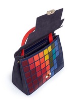 Detail View -Click To Enlarge 'Pixels Bathurst' patchwork suede satchel