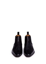 Front View -Click To Enlarge Burnished leather Chelsea boots