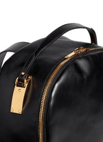 Detail View -Click To Enlarge Round leather backpack