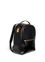 Front View -Click To Enlarge Round leather backpack