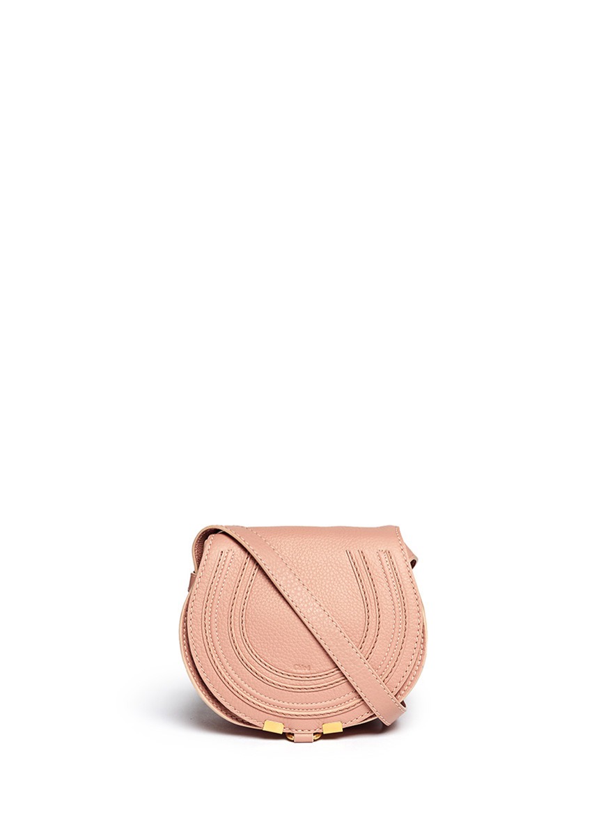 CHLO - \u0026#39;Marcie\u0026#39; small leather crossbody saddle bag | Pink ...  