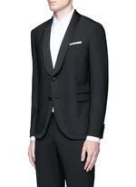 Front View -Click To Enlarge Satin shawl lapel tuxedo blazer