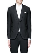 Main View -Click To Enlarge Satin shawl lapel tuxedo blazer