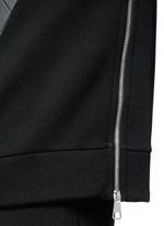 Detail View -Click To Enlarge Leather thunderbolt side zip sweatshirt