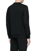 Back View -Click To Enlarge Leather thunderbolt side zip sweatshirt