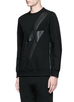 Front View -Click To Enlarge Leather thunderbolt side zip sweatshirt