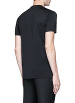 Back View -Click To Enlarge Thunderbolt print faux leather front T-shirt