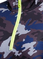 Detail View -Click To Enlarge Camouflage print zip front top