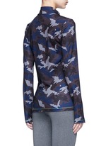 Back View -Click To Enlarge Camouflage print zip front top