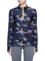 Main View -Click To Enlarge Camouflage print zip front top