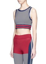 Front View -Click To Enlarge 'Lele' foil trim sports bra