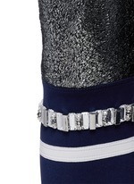 Detail View -Click To Enlarge 'Kalia' faux fur strass stripe performance leggings