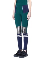 Front View -Click To Enlarge 'Kalia' faux fur strass stripe performance leggings
