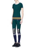 Figure View -Click To Enlarge 'Kalia' faux fur strass stripe performance leggings