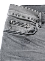 Click To Enlarge Pleat leather repair slim fit jeans