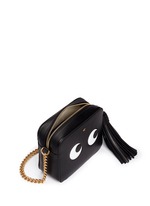 Detail View -Click To Enlarge 'Eyes' embossed leather chain crossbody bag