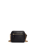 Back View -Click To Enlarge 'Eyes' embossed leather chain crossbody bag