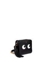Front View -Click To Enlarge 'Eyes' embossed leather chain crossbody bag