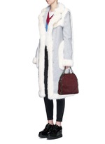 Figure View -Click To Enlarge 'Falabella' mini shaggy deer crossbody chain tote