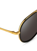 Detail View -Click To Enlarge Aluminium temple acetate rim aviator sunglasses
