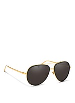 Figure View -Click To Enlarge Aluminium temple acetate rim aviator sunglasses