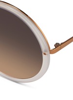 Detail View -Click To Enlarge Round titanium temple acetate sunglasses