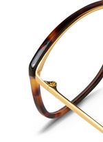 Detail View -Click To Enlarge Titanium temple tortoiseshell effect acetate optical glasses