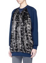 Front View -Click To Enlarge 'Wela' faux fur panelled sweatshirt