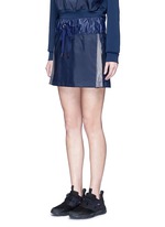 Front View -Click To Enlarge 'Alika' faux fur pleated drawstring skirt