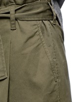 Detail View -Click To Enlarge French terry twill combo belted utility dress