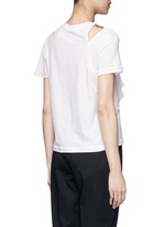 Back View -Click To Enlarge Ruffle overlay cutout T-shirt