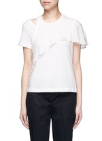 Main View -Click To Enlarge Ruffle overlay cutout T-shirt