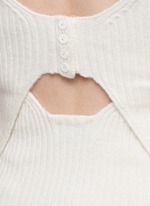 Detail View -Click To Enlarge Collegiate stripe cable knit sweater tee