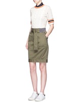 Figure View -Click To Enlarge Twill belted utility skirt