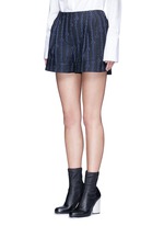 Front View -Click To Enlarge Silk rope embroidery piqué shorts