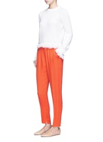 Figure View -Click To Enlarge Elastic waist tapered pants