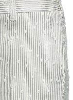 Detail View -Click To Enlarge Stripe bouclé kick flare pants