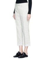 Front View -Click To Enlarge Stripe bouclé kick flare pants
