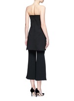 Back View -Click To Enlarge Strapless split front crepe top