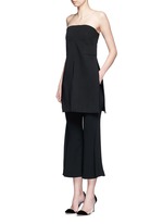 Figure View -Click To Enlarge Strapless split front crepe top