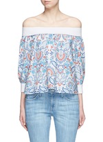 Main View -Click To Enlarge Off-shoulder floral paisley print top