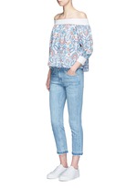 Figure View -Click To Enlarge Off-shoulder floral paisley print top