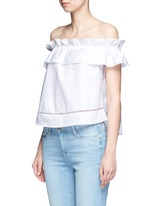 Front View -Click To Enlarge 'Sofia' ruffle poplin off-shoulder top